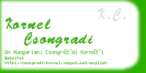 kornel csongradi business card